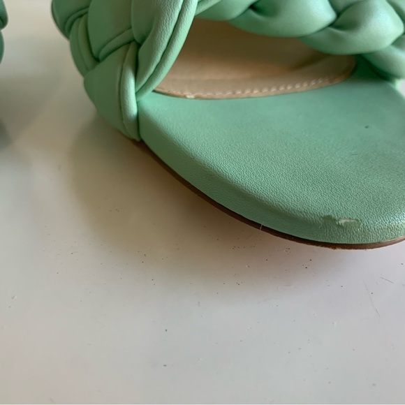Liliana Twisted Mint sandals with braided straps, GUC, thick‎ 4.5” heel, size 10 - Picture 13 of 13